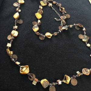 Brown bead necklace and bracelet
